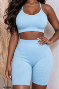 WASHED BRA TOP & SHORTS SET