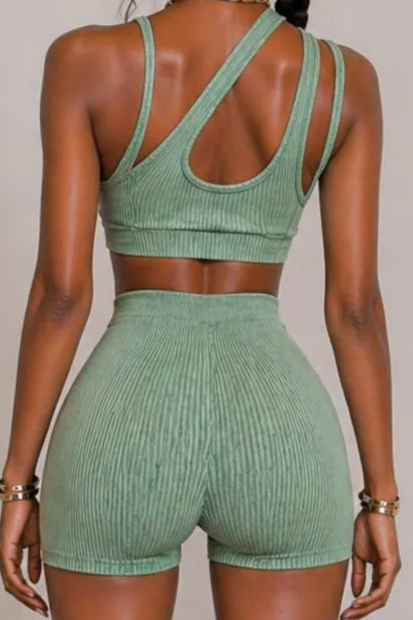 DOUBLE STRAP BRALETTE & SHORTS SET
